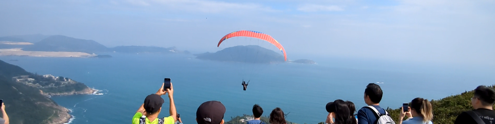 We happened to spot a paraglider launching on the way down