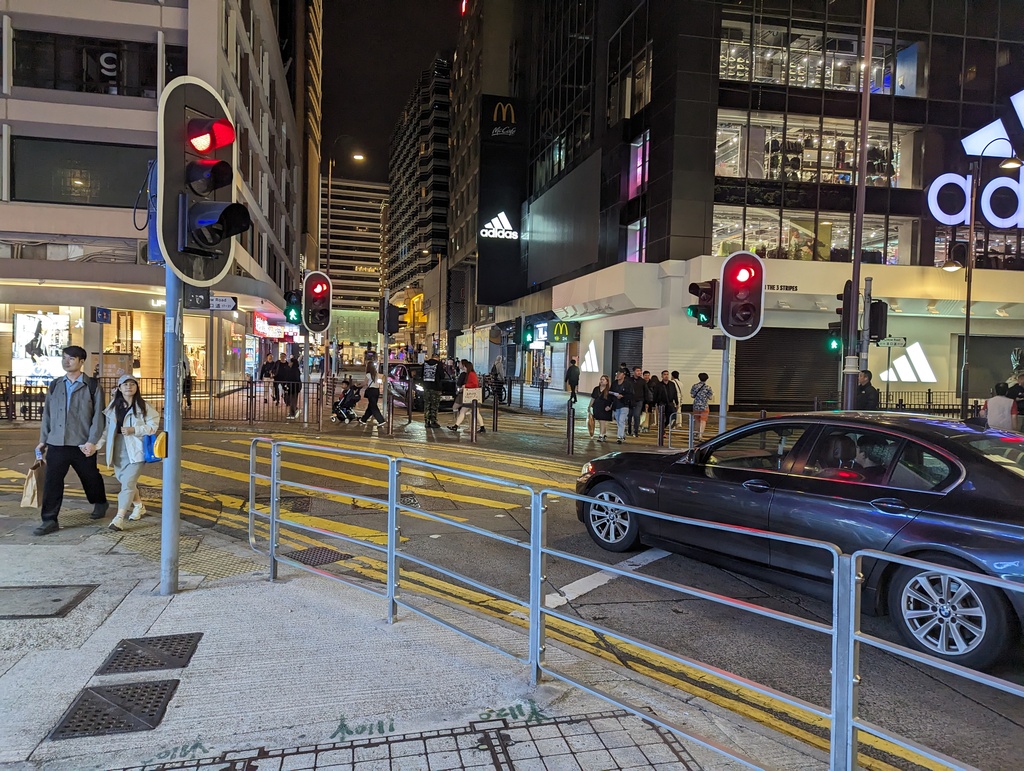 One of the rare examples of a severance for cars and a shortcut for pedestrians -- a diagonal crossing in TST.